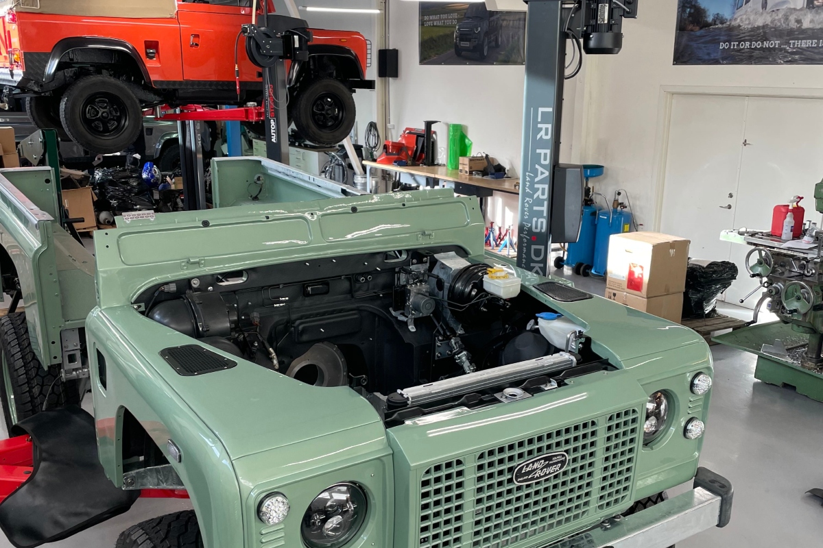 Electrifying and tuning up a Land Rover Defender.