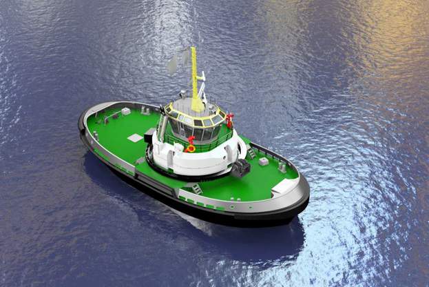 Carousel tug model for ship simulators