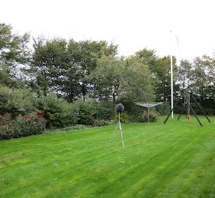 Acoustic measurement setup in a backyard