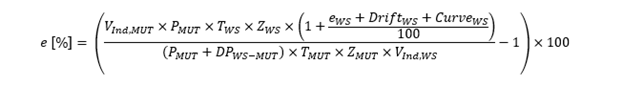 Expanded model equation, including drift and curve uncertainties of the WS
