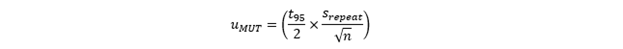 Calculating repeatability of a MUT, based on