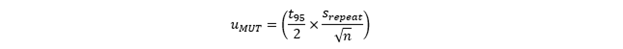 Calculating repeatability of a MUT, based on 