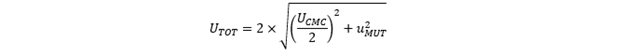 Calculation or total uncertainty of a MUT