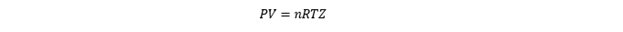 Ideal gas equation with compressibility