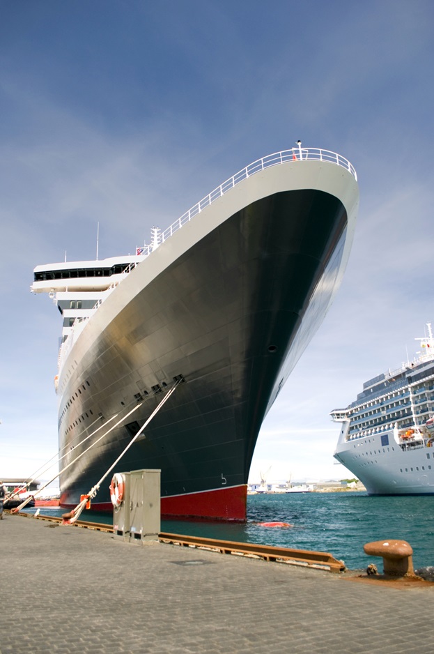 Cruise vessel moored ship