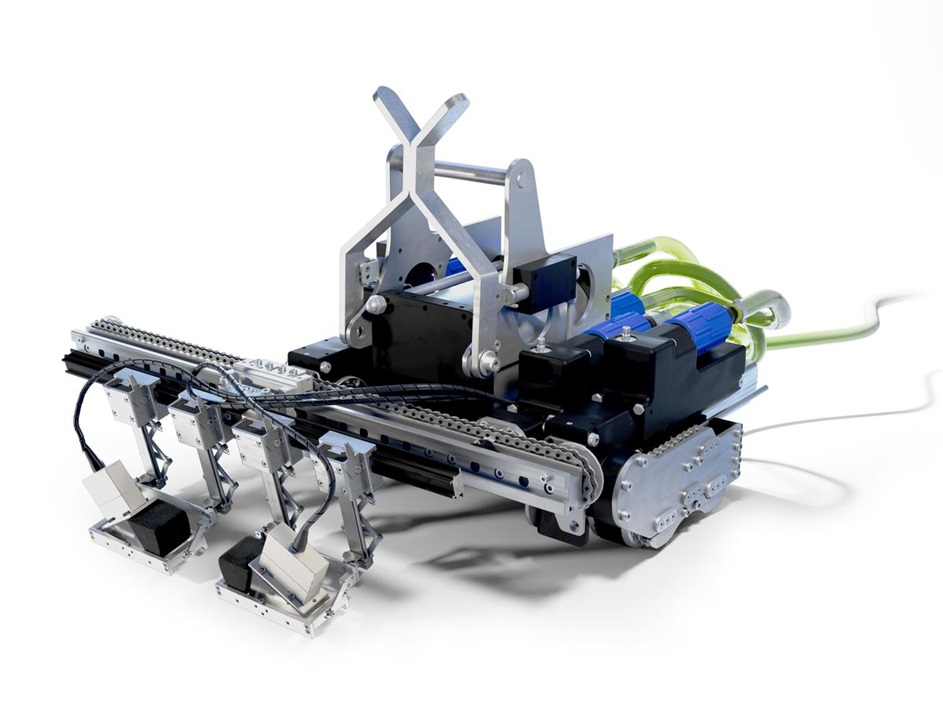 Scanning large welded structure with p-scan