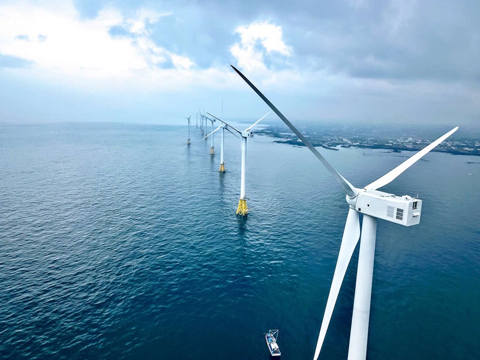 wind turbines at sea