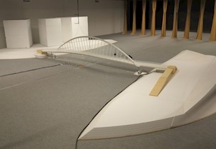Testing the aeroelastic full bridge model in our wide boundary-layer wind tunnel