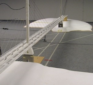 Agin full-bridge model in the 7.5m wide boundary-layer wind tunnel