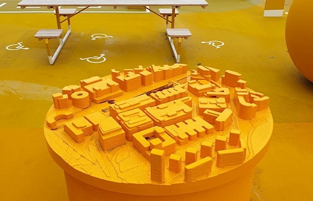 BIG 3D printet bymodel af Solna Business Park