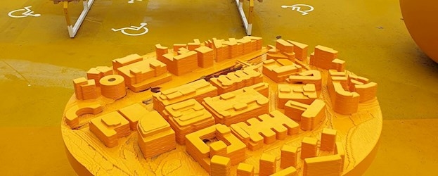 BIG 3D printet bymodel af Solna Business Park