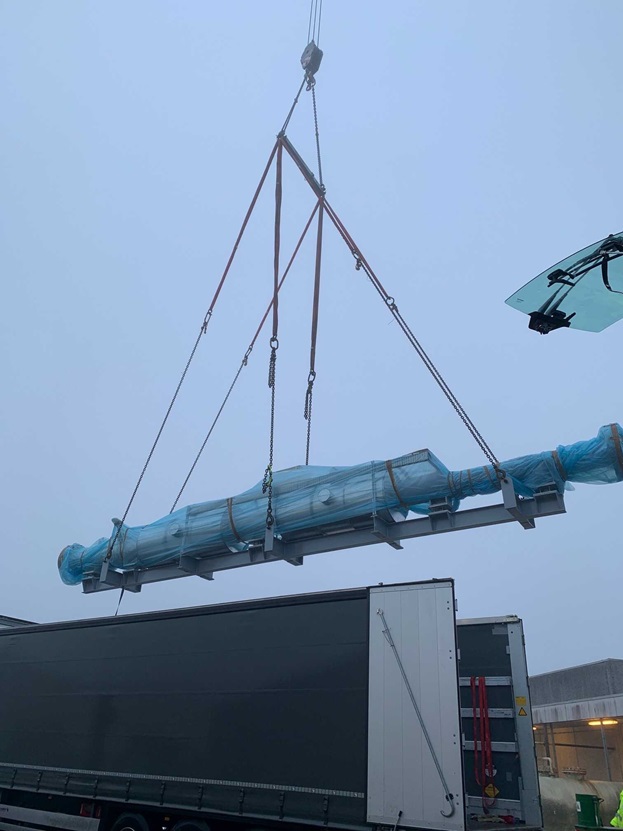 A 17 tons Emerson metering line arrives at FORCE technology for calibration at 65 bar g with a qmax