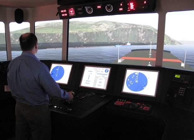 simulated sailing of tankers 1, simuleret sejlads af tankskib, simulator, FORCE Technology