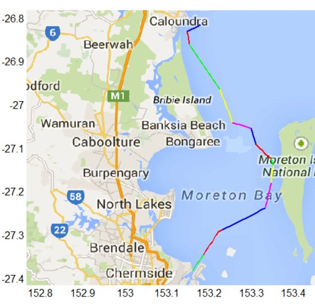 Morton bay brisbane vessel route
