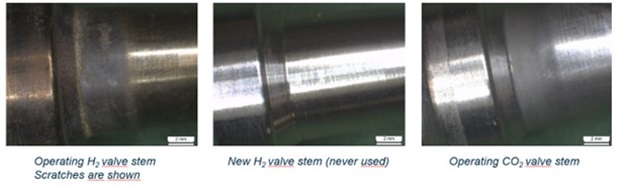 Picture of impurities that were present in the hydrogen valve
