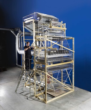 With CFD simulations we can test the desulphurization of exhaust gases and cut emissions.
