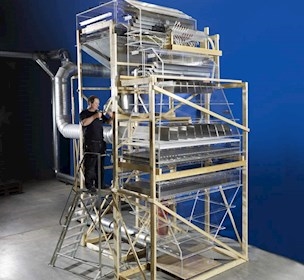 With CFD simulations we can test the desulphurization of exhaust gases and cut emissions.