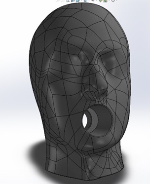 Scanned CAD model of test head for testing of PPE