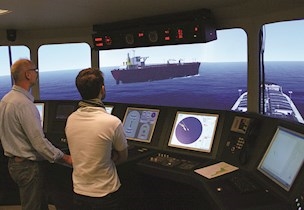 full mission Ship bridge simulator, simulator studies, simulator training, FORCE Technology, 