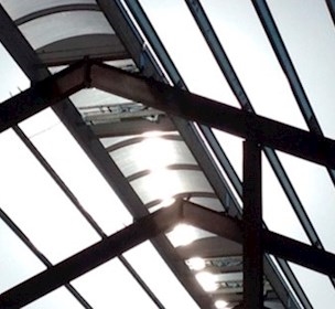 Full skylight roof seen from inside house