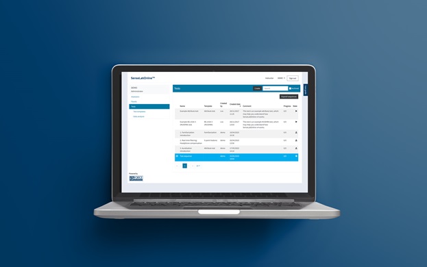 Screendump from Senselab online website