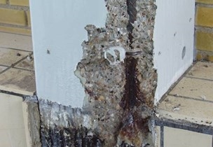 Pillar in swimming pool
