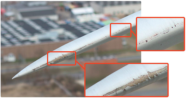 wind turbine blade inspection using drones